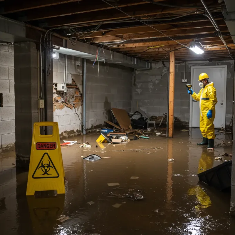 Flooded Basement Electrical Hazard in Pleasant Garden, NC Property